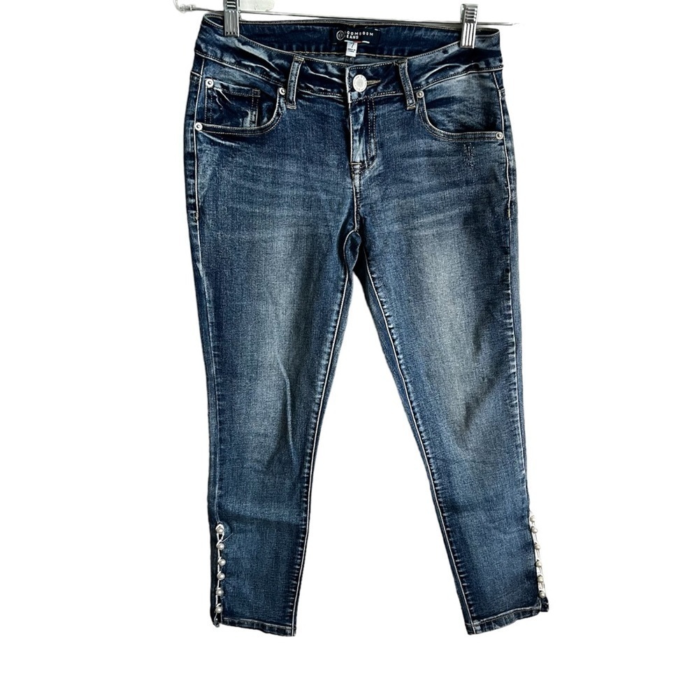 Boom boom Crop‎ Skinny Pearl Ankle Denim Jeans